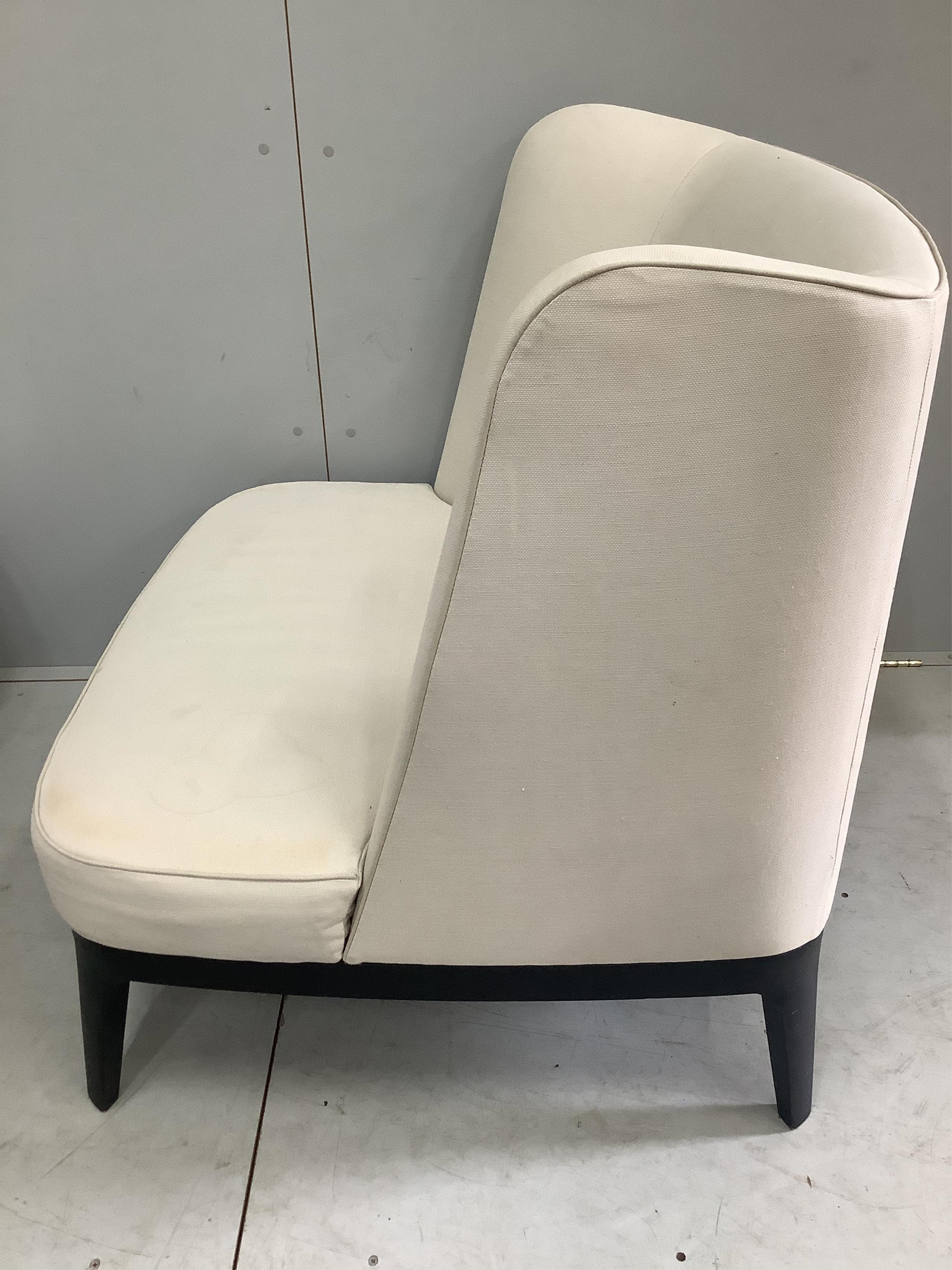 A pair of Contemporary Italian style upholstered chairs, width 94cm, depth 80cm, height 95cm